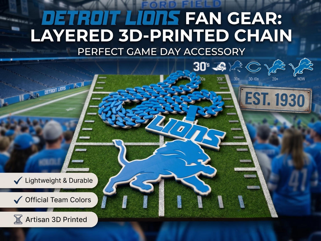 Detroit Lions Chunky Chain Necklace | 34" Chunky Chain NFL Tailgate