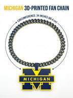 Michigan Fan Chain | College Football Wolverines Football Necklace