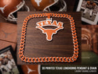 Texas Longhorns Necklace | College Football 34" Chunky Burnt Orange & White Chain