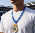 Real Madrid Necklace , 3D Printed Madridista Chain And Pendant- 34 Inch Chain
